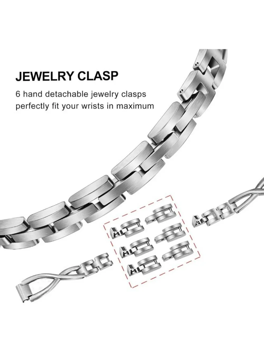 Stylish Stainless Steel Watchband Jewelry Strap for Fitbit Inspire 2/HR